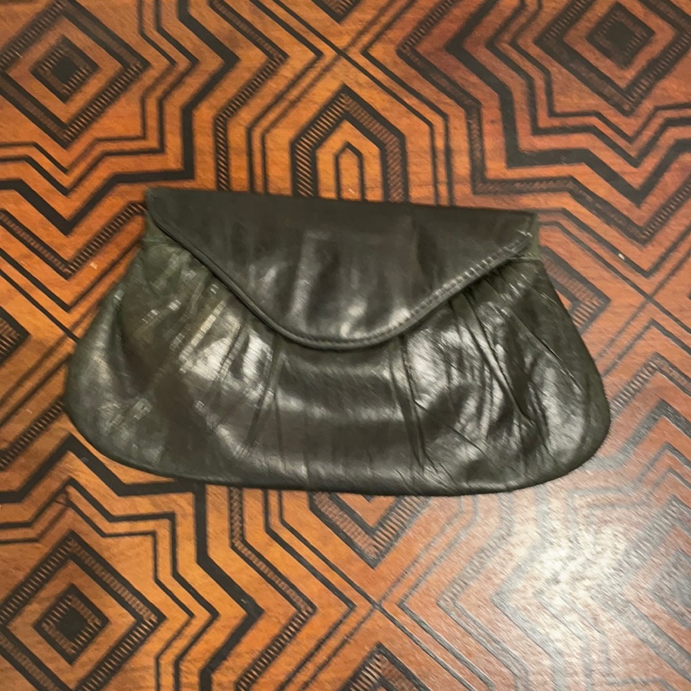 Vintage leather green Lauren Merkin clutch